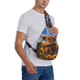 thumbnail image 7 of Sling Bag for Men, Cloud Sky Sunflower Cow Fanny Pack Crossbody Bags Shoulder Chest Bag, Small Gym Bag Anti Theft Crossbody Backpack Daypack for Travel Sports Running Hiking, 7 of 7