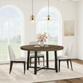 thumbnail image 2 of QinaQin 47 Inch Round Dining Table for 4, Wooden Circle Table with Metal Frame for Kitchen or Apartment, 2 of 12