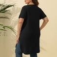 thumbnail image 5 of Werulen Dresses for Women 2023, Side Slit Tshirt Dresses Summer Round Neck Short Sleeve Plus Size Knee-length Womans Dresses, 5 of 5