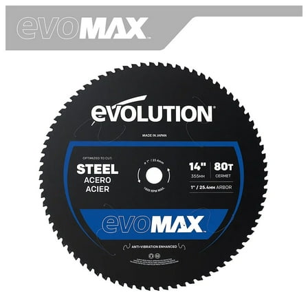 Evolution EVOMAX14ST | 14 in. | 80T | Professional Grade Mild Steel Cermet Blade