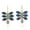 Blue, variant on Elegant Dragonfly Red Crystal Stone Dangle Earrings