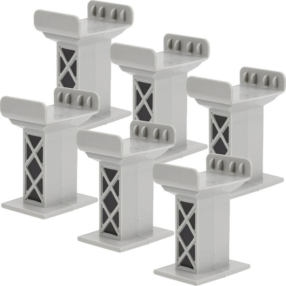 6 piezas de juguetes para muelles de puente de tren para niños, elevadores de soporte para puente de tren, accesorios para vías de tren