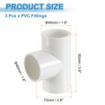 thumbnail image 2 of 40mm Tee, 3Pcs 3 Way Elbow Connector Furniture Grade Tee Elbow, White, 2 of 7