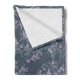 thumbnail image 2 of Leaf Soft Flannel Fleece Throw Blanket, Abstract Japanese Plum Blossoms Nature Garden Flora Theme, Cozy Plush for Indoor and Outdoor Use, 50" x 60", Bluegrey Pale Pink Sage, by Ambesonne, 2 of 5