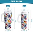 thumbnail image 6 of Yayeee 40oz Stainless Steel Tumbler with Straw and Handle Double-Wall Insulated Travel Water Bottle, Watercolor Flowers Pattern, 6 of 8