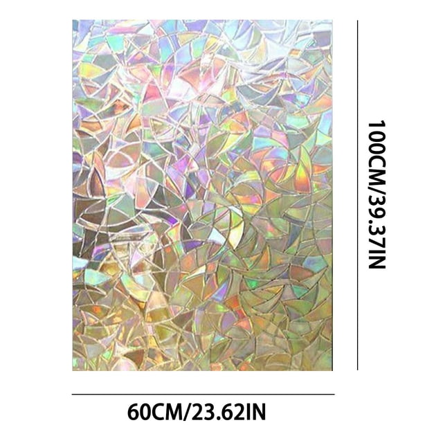 Colorful Crescent Glass Sticker 3D Window Film Cling No Glue UV Protection Privacy Decor Removable Reusable for Home