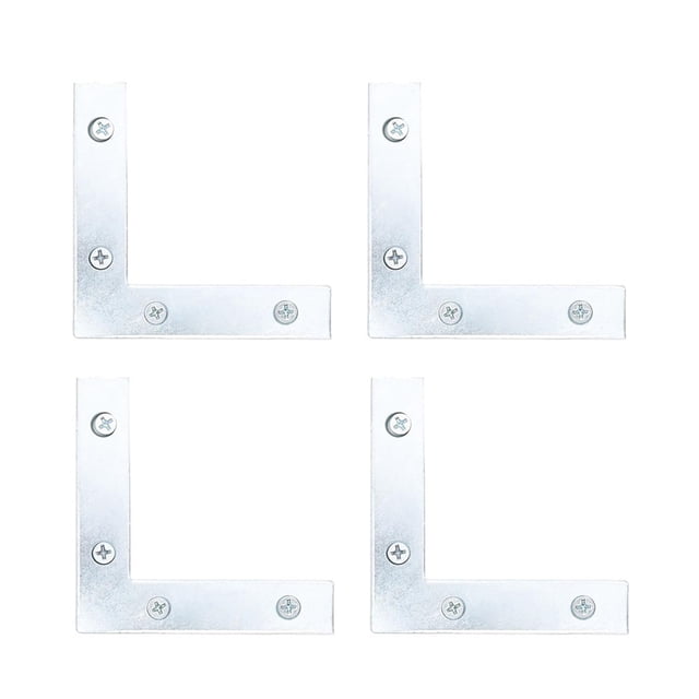 Refuerzo Union L Veker 7.7X7.7 Cm Plata 4 Piezas