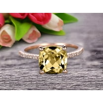 7mm Cushion Cut 1.80 Carat Champagne Diamond Moissanite Engagement Ring Anniversary Gift 10k Rose Gold Curved Basket Under