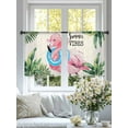 thumbnail image 4 of Summer Pink Flamingo Sheer Curtains for Living Room Bedroom Beach Tropical Palm Leaves Sheer Curtains 54 Inch Long 2 Panels Set Light Filtering Curtain Window Treatments Drapes for Dining Room, 4 of 6