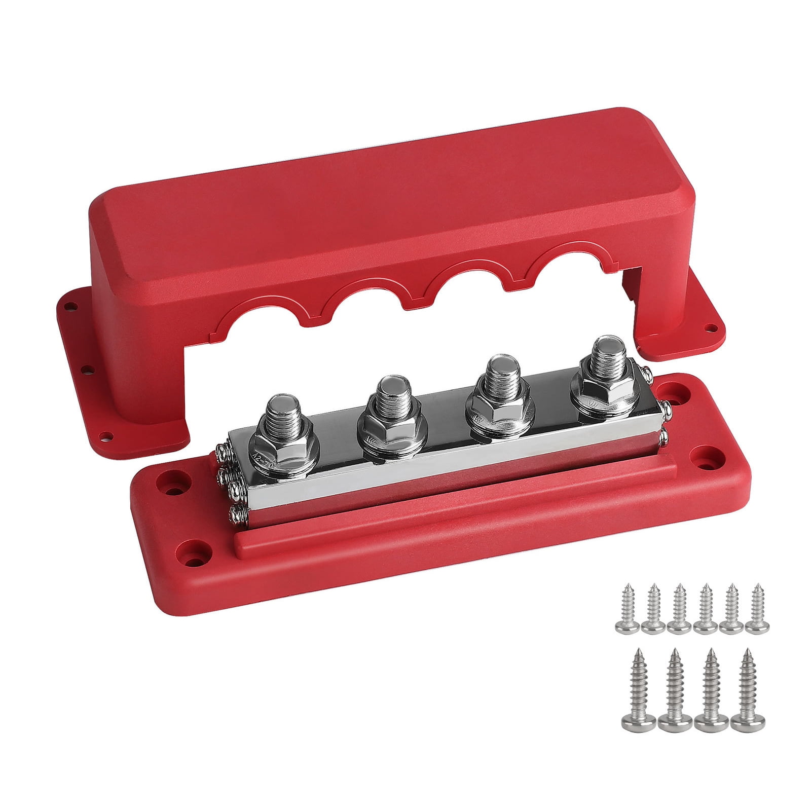 4 Post Power Distribution Block Bus with Cover 600A Marine Bus Terminals Distribution Block (3/8”)