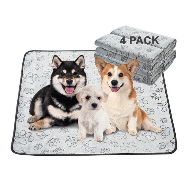 Almohadillas reutilizables para perros y cachorros Qeils, 86 x 91 cm, paquete de 4 unidades, impermeables
