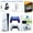 Chroma Indigo, variant on Sony PlayStation 5 Slim Digital Bundle with Disc Drive, Extra Controller, Pulse Elite Headset, MightySkins Game Collection and 1 Year Extended Warranty - Cobalt Blue