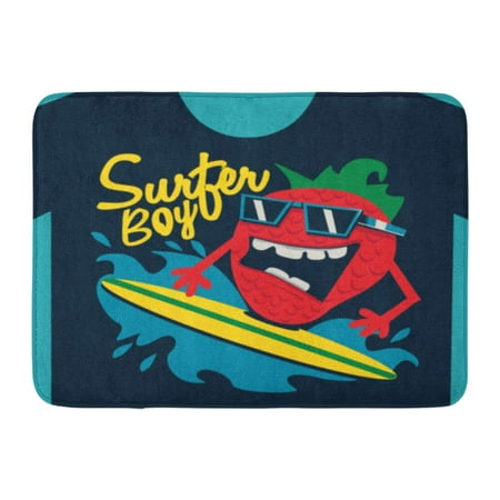 GODPOK Clip Animal Surfer Strawberry Beach Beast Boy Cartoon Character Color Rug Doormat Bath Mat 23.6x15.7 (The Best Cartoon Characters)