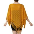 thumbnail image 5 of MESSUEN Thick Scarf Womens Poncho Tops Vintage Shawl Womens Poncho Sweater Women Cape Women Shawl Knit Ponchos for Women Yellow One Size, 5 of 7