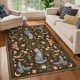 thumbnail image 2 of Garvee 5'x7' Boho Area Rug Cat Floral Pattern Carpet, Vintage Washable Rug Non-Slip Indoor Accent Carpet for Living Room Bedroom Home Office, Brown, 2 of 8