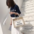 thumbnail image 5 of New canvas cotton hemp color bump Tote bag trend one shoulder handbag bag, 5 of 6