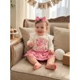 thumbnail image 6 of RUINIXCW Baby Girls Half Birthday Outfit Cute Letter Cake Print Long Sleeve Romper and Tutu Skort Headband Set, 6 of 8