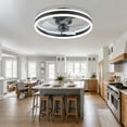 thumbnail image 4 of Low Profile Ceiling Fans with Lights and Remote, 20 in Flush Mount Ceiling Fans with Light, 3000K-6000K Dimmable Fandelier LED Fan Light and Reversible Moter, for Bedroom Living Room, Black, 4 of 8