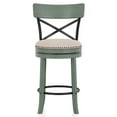 thumbnail image 3 of Furniture of America Zaren Wood Swivel Barstool-Set of 2, Green, 24-in, 3 of 7