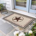 thumbnail image 2 of Star Country Doormat Outdoor Entrance 16"x24", Western Texas Farm Black Plaid Brown Berry Absorb Moisture Dirt Door Mats, Non-Slip Rubber Backing Floor Mats Indoor, Low-Profile Front Door Rugs, 2 of 9