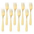thumbnail image 1 of 18/10 Rostfreier Stahl Kuchen Gabel 3 Zinken Obst Gabel, Bisda 8-teilig Gold Gabeln Satz Spiegelpolitur ideal para Hochzeitsfest Dessert Vhermosa D1-CHB-596, 1 of 6