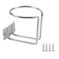 Universal Stainless Steel Cup Holder - Rustproof Drink Holder for Boat, Truck, RV, Car & Outdoor Furniture - Durable Black Coated Ring Design Fits Standard Cans/Cups