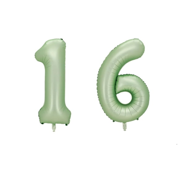 Number Sixteen Balloon Pastel Sage Green Number 16 Balloon 32" Large Party Balloon Decoration