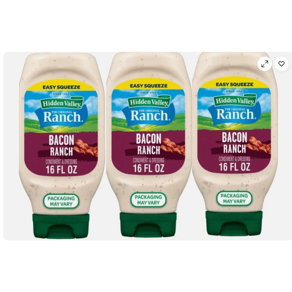 Bacon Ranch Condiment and Dressing, 3 Count, 16 Oz