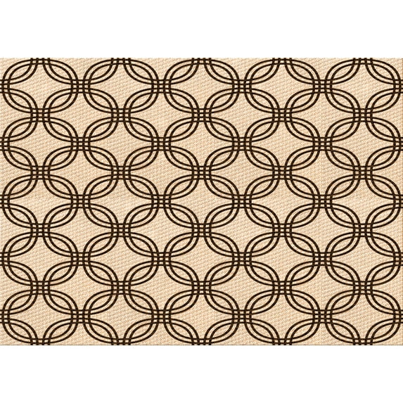 Ahgly Company Indoor Rectangle Patterned Golden Blonde Gold Area Rugs, 7' x 10'