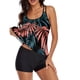 thumbnail image 4 of Traje de baño para mujer Camiseta sin mangas estampada Traje de baño de dos piezas con pantalones cortos Traje de baño Fridja fhjkhfk457692, 4 of 7