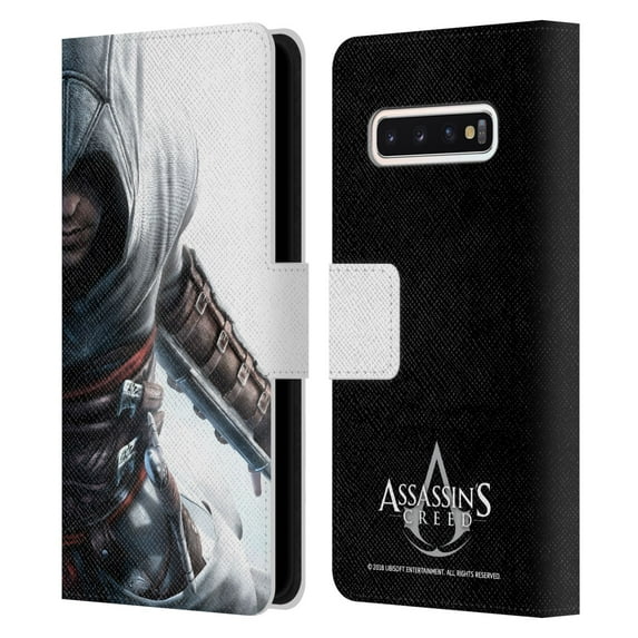 Head Case Designs Officially Licensed Assassin's Creed Key Art Altaïr Half Leather Book Wallet Case Cover Compatible with Samsung Galaxy S10