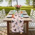 thumbnail image 4 of Table Runners 72 Inches Long Dress Scarves, Spring Flowers Farmhouse Kitchen/Dining Table Runner, Coffee Tablerunners, Black Brown White Horse Country Pink 18x72 Inch, 4 of 9