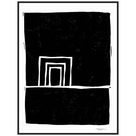 Amanti Art Abstract Blocks Framed Canvas Wall Art Print