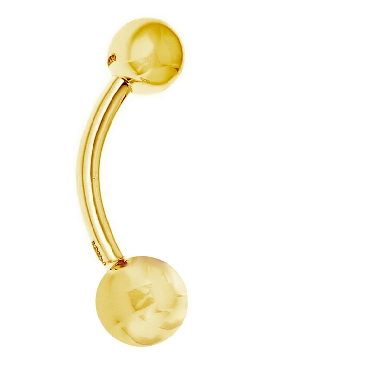 14K Real Gold Belly Button Navel Ring Barbell Belly Ring Walmart