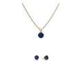 thumbnail image 2 of Paris Jewelry 18K Rose Gold 4ct Blue Sapphire Round 18 Inch Necklace and Earrings Set Plated, 2 of 2