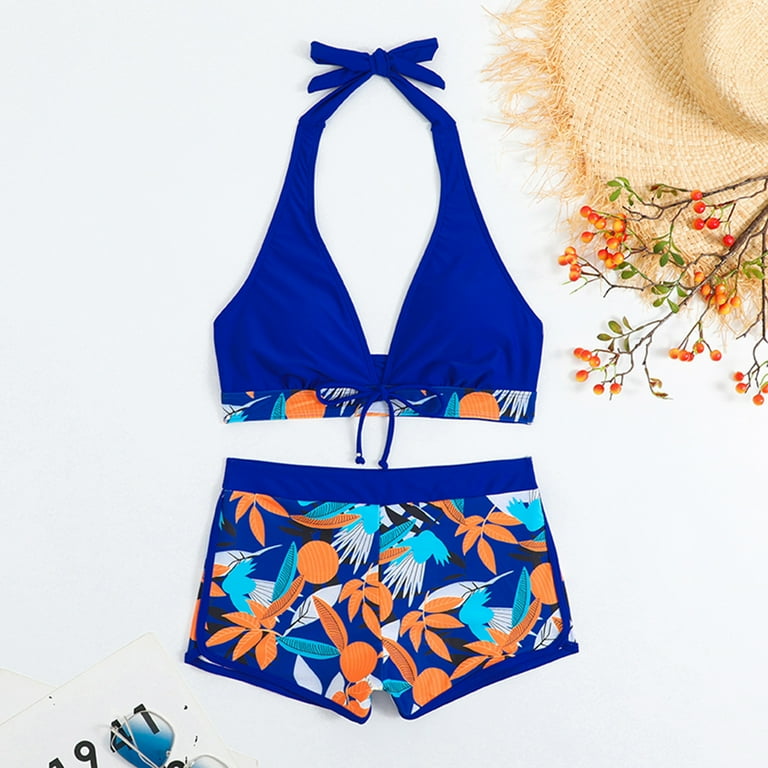 ★BALIBIKI☆Graffie Cover-Up Bikini (Vikini + Cover-Up Set) OKBOP Bikinis,Slingshot Bikini Fashion Floral Print Halter