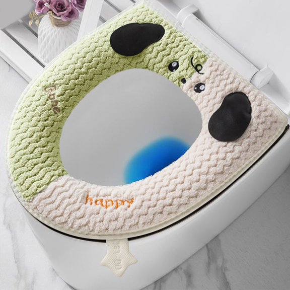 YHAICO Toilet Seat Elongated Toilet Seat Riser Winter Models of The Toilet Seat Plushs Toilet Seat Cushion Thickened Toilet Seat Washable Toilet Seat Washers