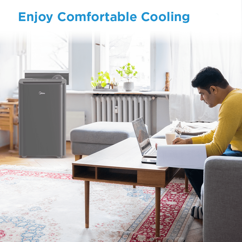 Midea 10,000 BTU Portable Air Conditioner with Heat, Gray, 1 Count