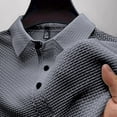 thumbnail image 4 of Men's Polo Shirts Short Sleeve Quick Dry Outdoor Golf Sports Shirts with Pocket Light Gray 2XL, 4 of 6