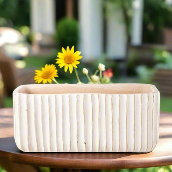 Callan Rectangular Column Design Cement Planter