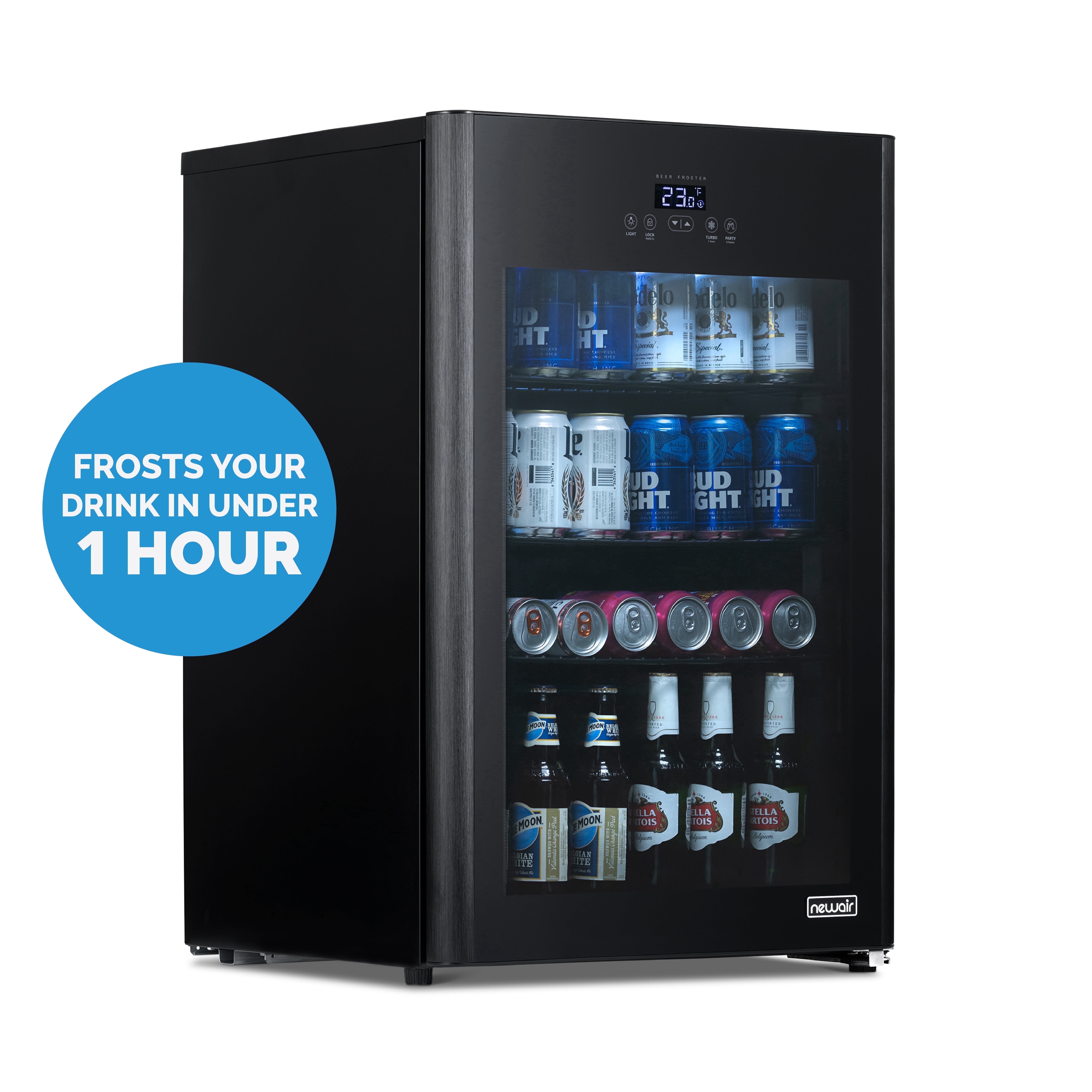 Chill-O-Matic, Beverage Cooler, Auto, Black, Fast Ice Cold Chiller