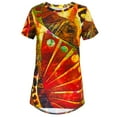 thumbnail image 4 of Pntutb Women's Casual Round-Neck Ethnic Vintage Print Short Sleeve T-Shirt Tops, 4 of 5