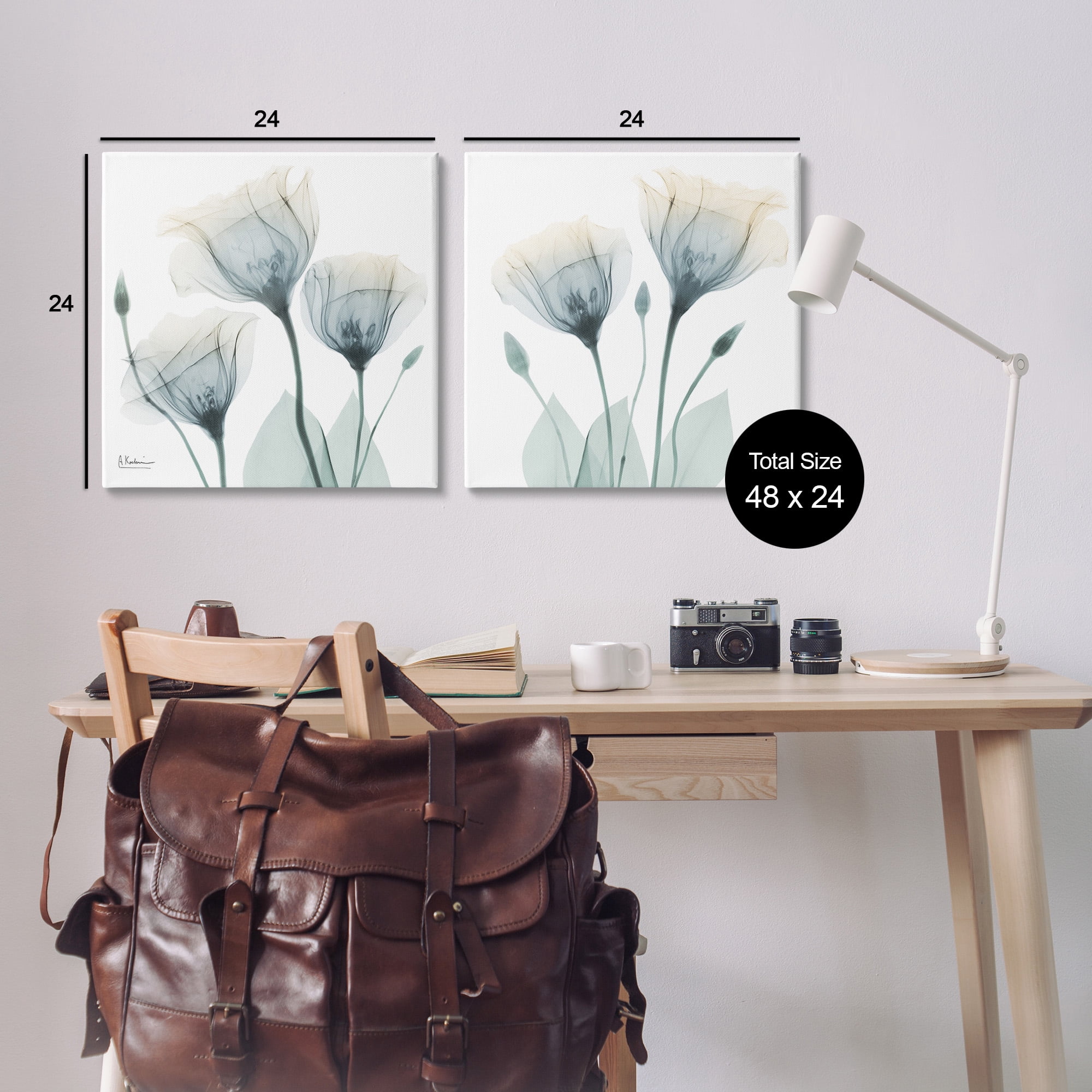 Stupell Industries Budding Opaque Tulips Botanical & Floral Photography Gallery Wrapped Canvas Art Print Wall Art, 24 x 24, Set of 2