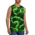 thumbnail image 2 of Gaeub Green Lightning Men's Sleeveless Muscle Shirts Workout Tank Tops, Odor Protection and Comfortable - X-Large, 2 of 8