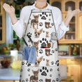thumbnail image 6 of Chihuahua and Footprints Apron-Garden Aprons for Women with Pockets-Cotton Linen Waterproof Kitchen Cooking Gardening Aprons Adjustable for Kitchen,Cooking,BBQ and Salon 33x27 Inch, 6 of 7