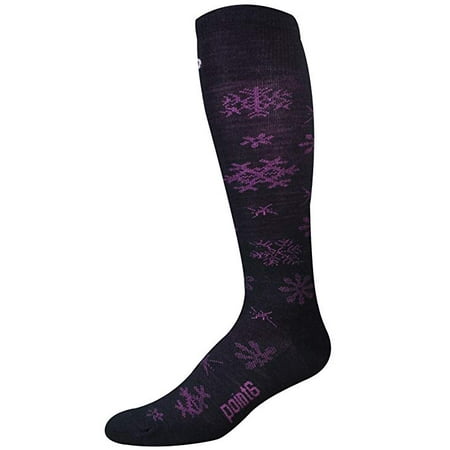 Blizzard Womens Ski - Point6 Women's Ski Blizzard Ultra Light Over The Calf Socks, Black/Fuchsia Large