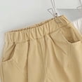 thumbnail image 4 of hoksml Back to School Girls Elastic Waist Cotton Chino Shorts Casual Playwear Shorts with Pockets, 4 of 6