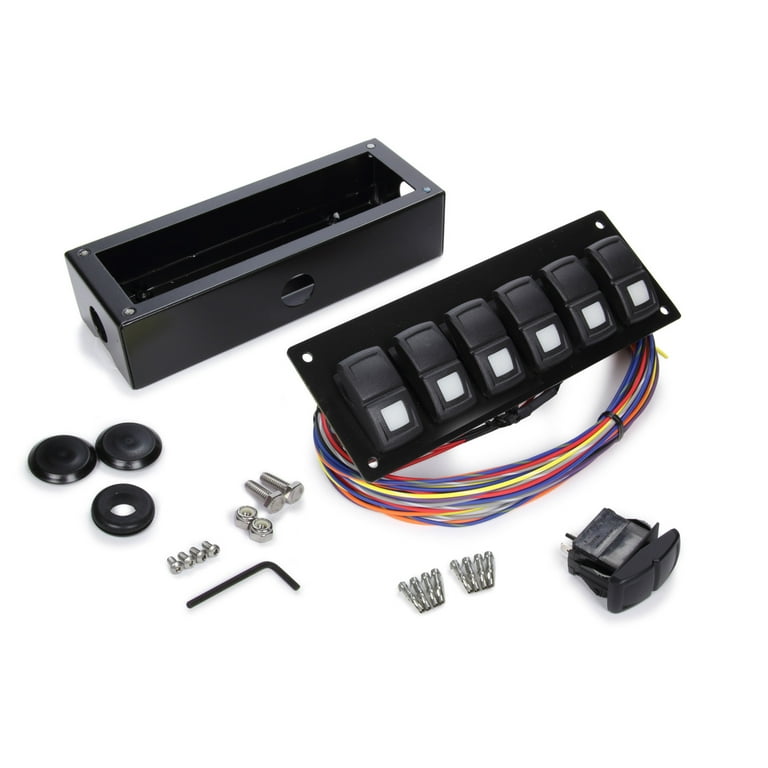 Painless Performance Track Rocker 6 Switch Panel Flange Mount 58106 Painless Performance Track Rocker 6 Switch Panel Flange Mount 58106