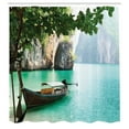 thumbnail image 3 of Ambesonne Tropical Shower Curtain, World Seascape Shore, 69"Wx70"L, Multicolor, 3 of 5