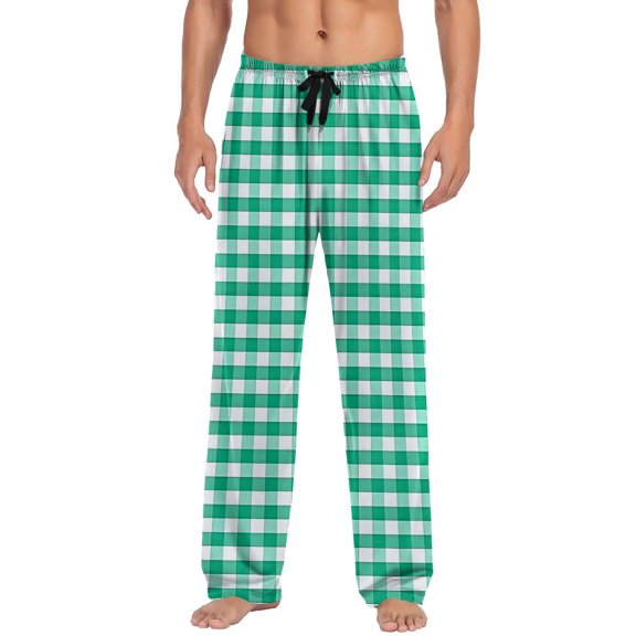 SROBPTY Pajama Pants for Mens Print Drawstring Straight-Leg Long Pants with Pocket Sleepwear